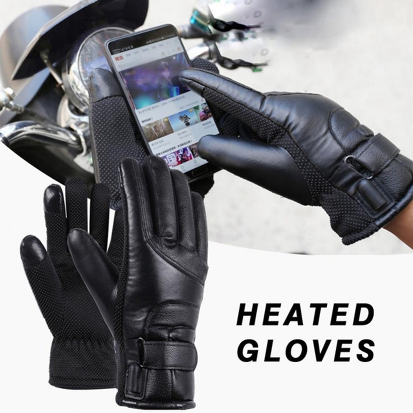 Winter Gloves Electric Heat Gloves Waterproof Windproof Cycling Warm Heating Screen USB Powered Heated Gloves