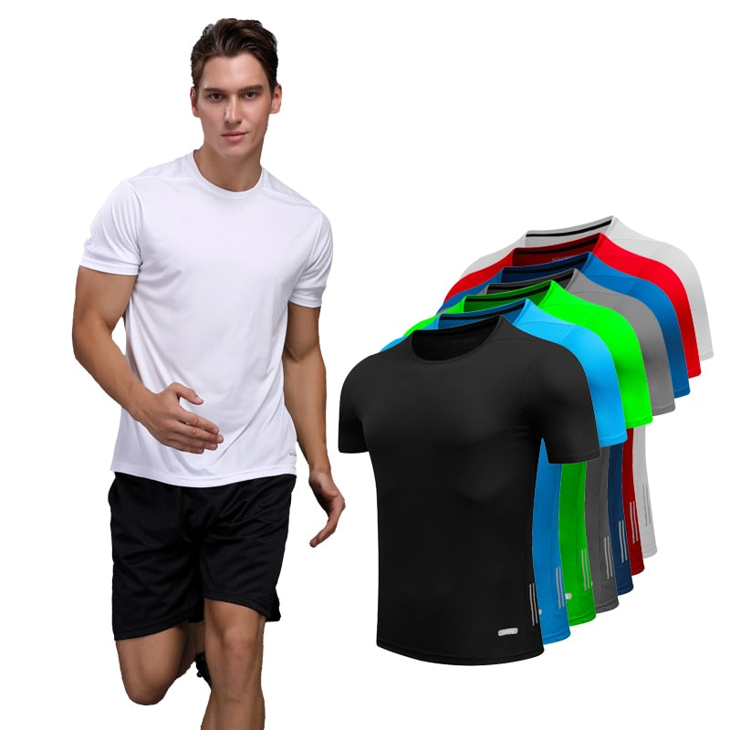 Men Running Quick Dry T Shirts Slim Fit Sportswear