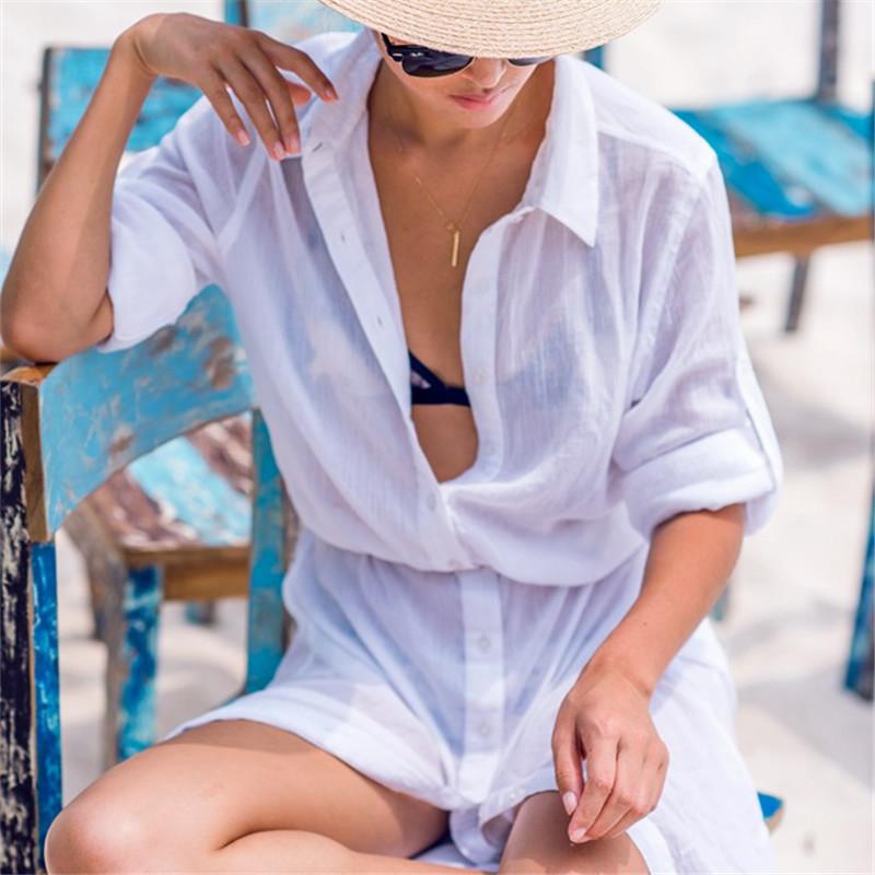 Beach Cover Up Solid Chiffon Swimwear