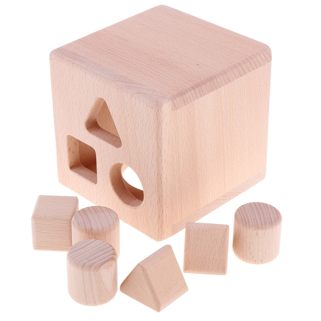 Kids Wooden Shape Sorter Cube Montessori