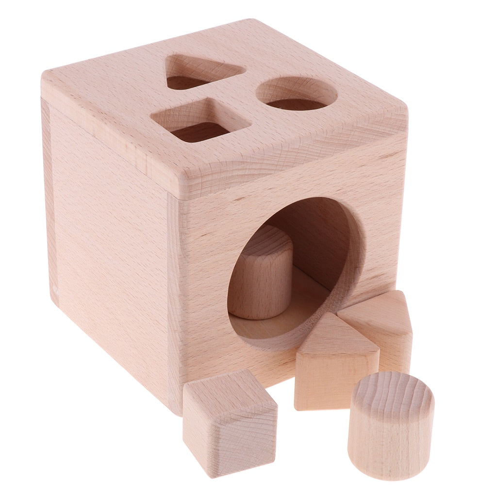 Kids Wooden Shape Sorter Cube Montessori