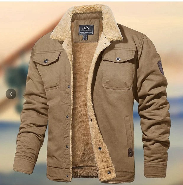 New Men's Jacket Cashmere Cotton Workwear Casual Jacket