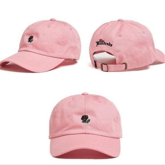 Rose Embroidered Hat Baseball Cap Adjustable