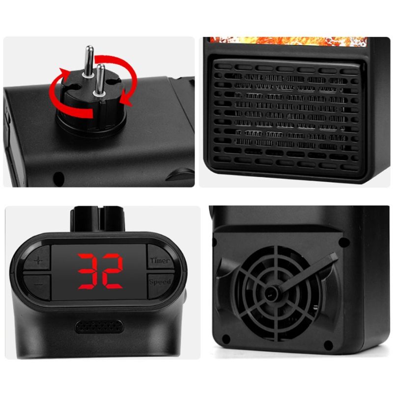 Small Portable Mini Heater Imitating Fire Speed Heat Multi-Function