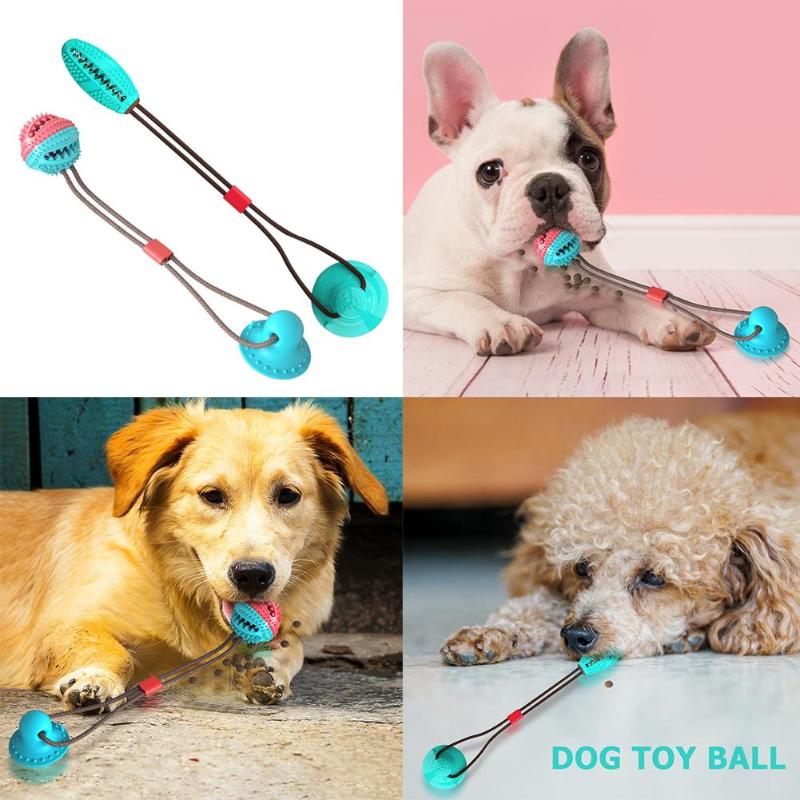 Multi-function Dog Pet Molar Ball Teeth Grinder Rubber Suction Cup Chew Biting Toy Pet Grinding Teeth Product Pet Training