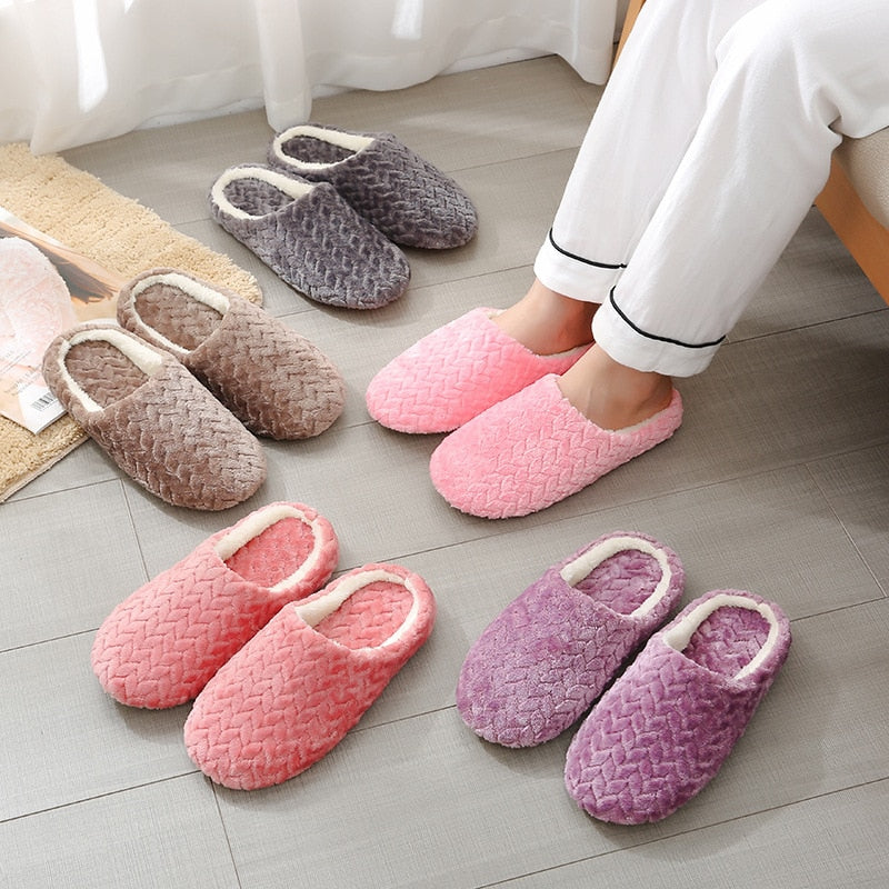 Women Indoor Slippers Warm Plush Anti Slip