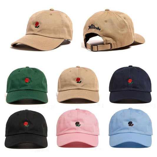 Rose Embroidered Hat Baseball Cap Adjustable