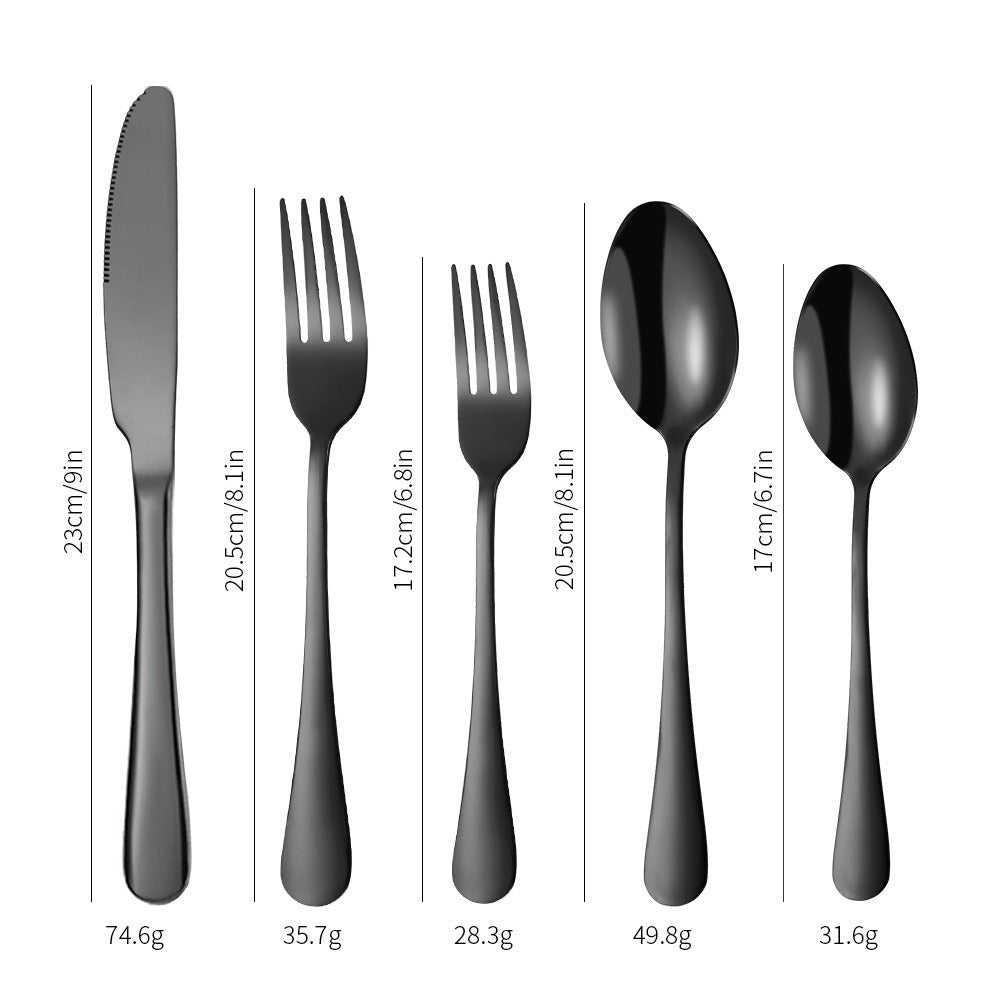 Stainless Steel Tableware 5 Components 20 Pieces Western Steak Knife Fork And Spoon Set