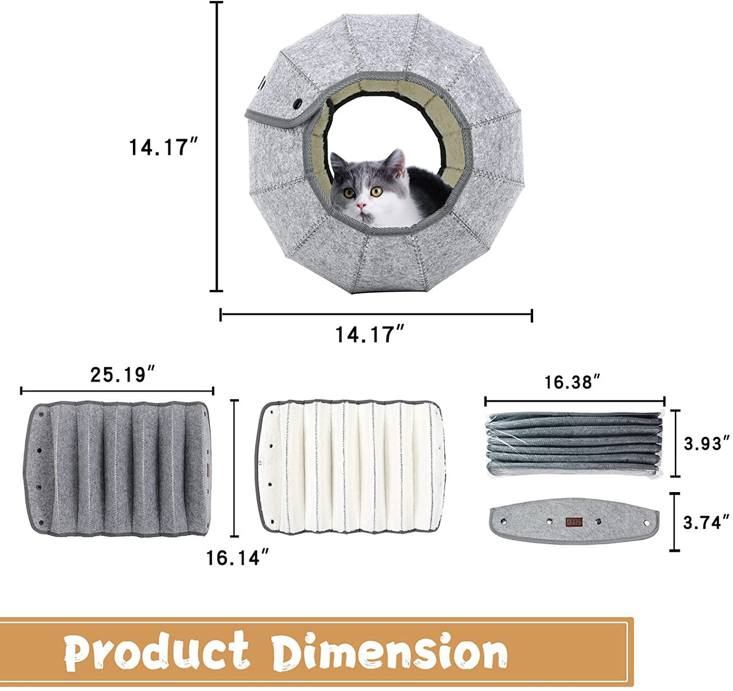 Foldable Breathable Pet Bed Cat Kennel Cave Tunnel Semi-Enclosed Creative Cat Mat