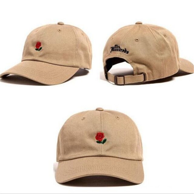 Rose Embroidered Hat Baseball Cap Adjustable