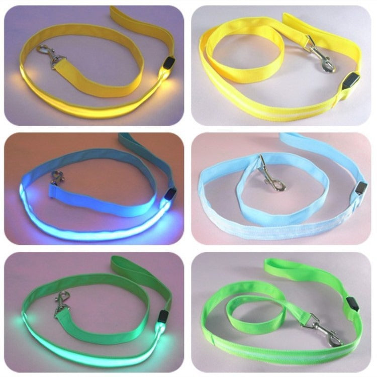 LED Light-Emitting Dog Leash Tractor Pet Belt