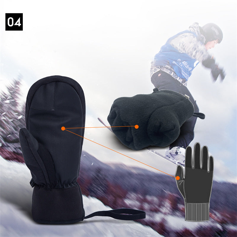 Ski Gloves Waterproof Touch Screen Five Finger Warm Gloves