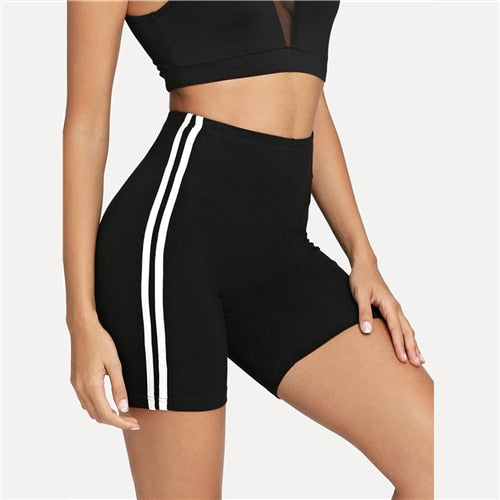 Contrast Striped Side Cycling Shorts/ Sportswear