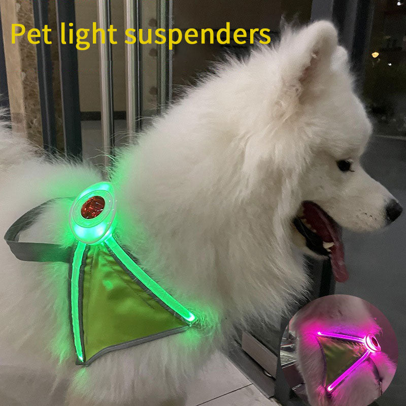 LED Pet Light-Emitting Sling Detachable Dog Reflective Sling Anti-Breakaway Sling USB Charging Models