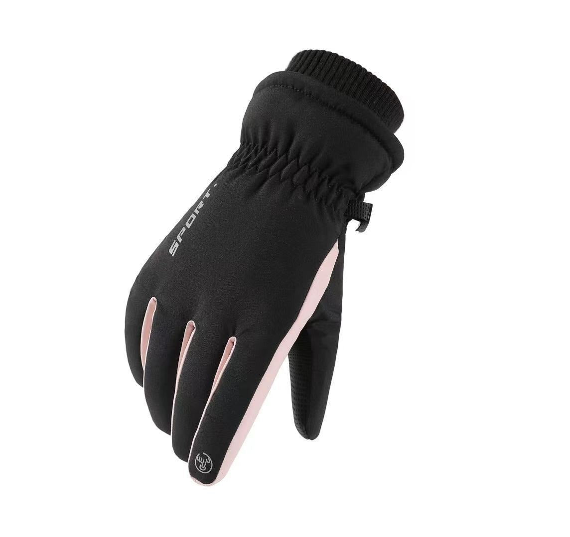 Winter Gloves For Men And Women Plus Down Warm Touch Screen Windproof Waterproof Outdoor Riding Gloves Thickened Cotton Ski Gloves