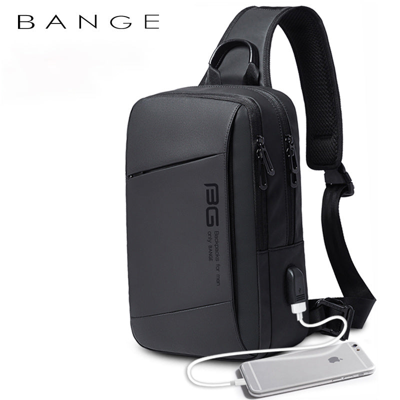 BANGE Outdoor Technology USB Casual Shoulder Men's Business Chest Bag