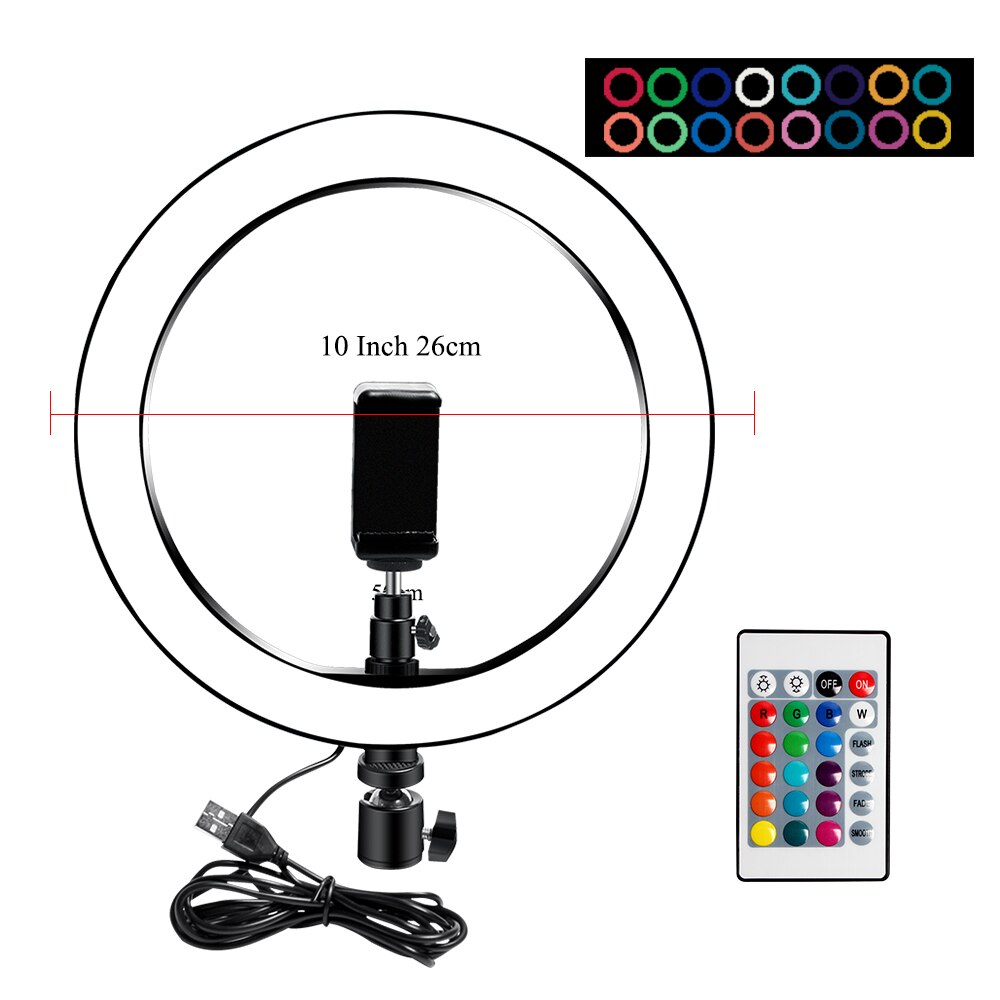 10 Inch Rgb LED Video Ring Light with 48" Stand