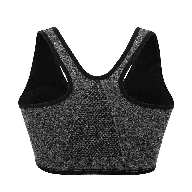 Fitness Training Sports Bra with Front Zipper