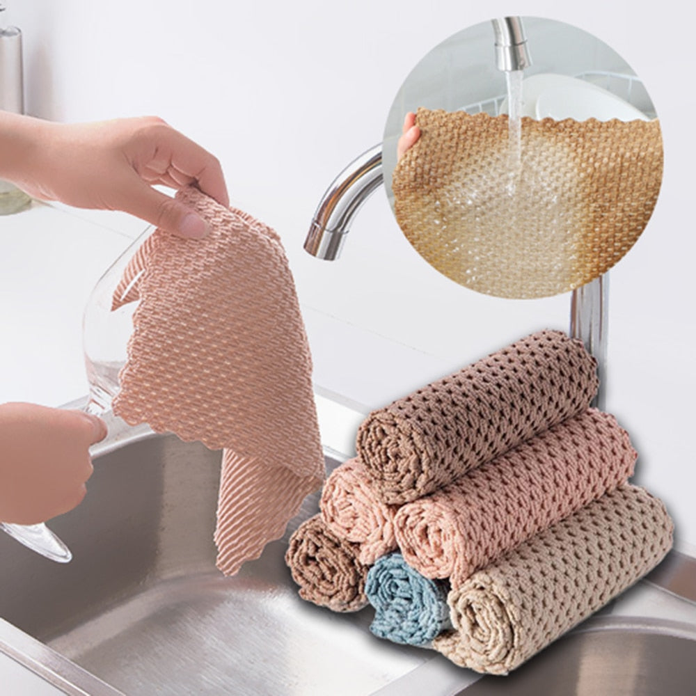 Microfiber towels for kitchen & Bathroom cleaning Absorbent Anti-grease