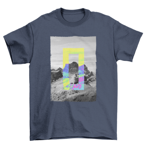 Inverted Black White colors Mountain Ocean Men’s T-Shirt