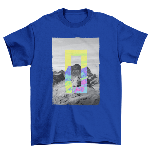 Inverted Black White colors Mountain Ocean Men’s T-Shirt