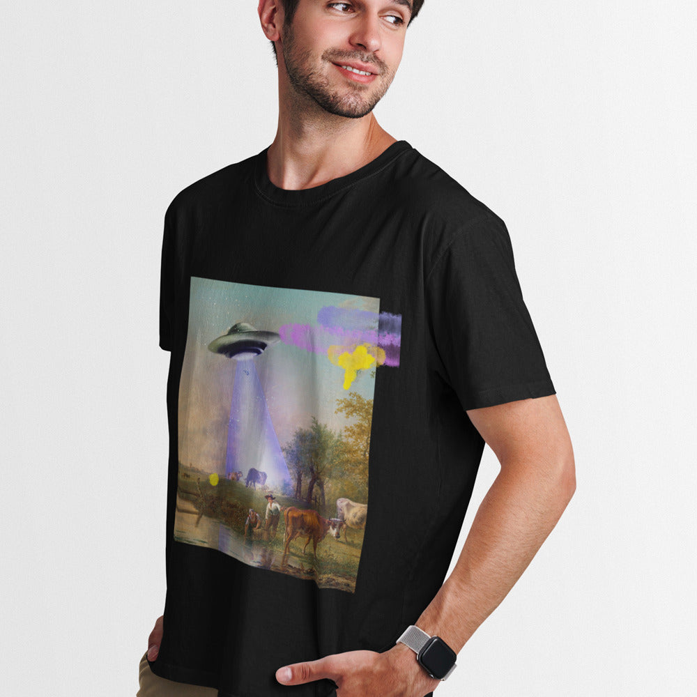 UFO Abducting Cow Men’s T-Shirt