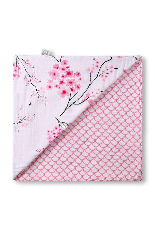 ORGANIC SNUG BABY BLANKET - CHERRY BLOSSOM