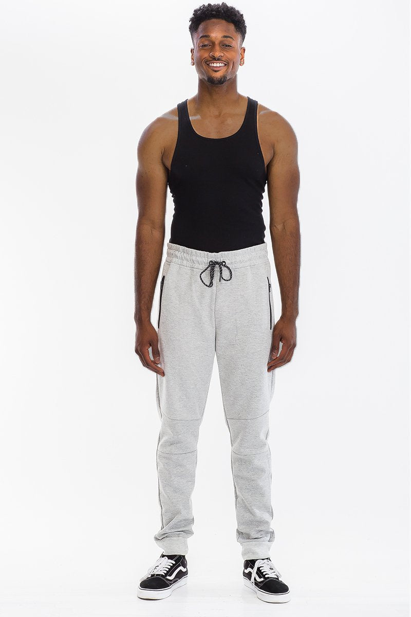 HEATHERED COTTON SWEAT PANTS